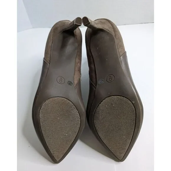 New! Worthington Lorna Memory Foam Taupe Pointed Toe Heeled Ankle Boot, 9M - Picture 5 of 6